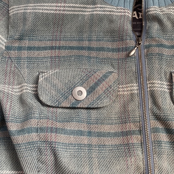 Prana Showdown Down Jacket Plaid Insulated Bayou Blue Medium - Picture 6 of 14